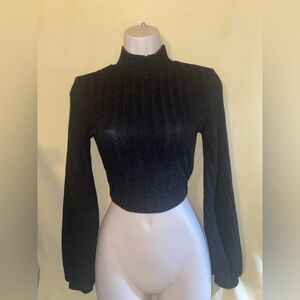 HYFVE Black Long Sleeve Crop Top